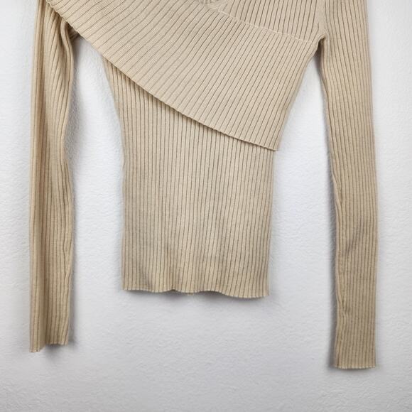 Lovers and Friends Booker Sweater Cream Long Sleeve Off The Shoulder Size XS - Picture 7 of 10